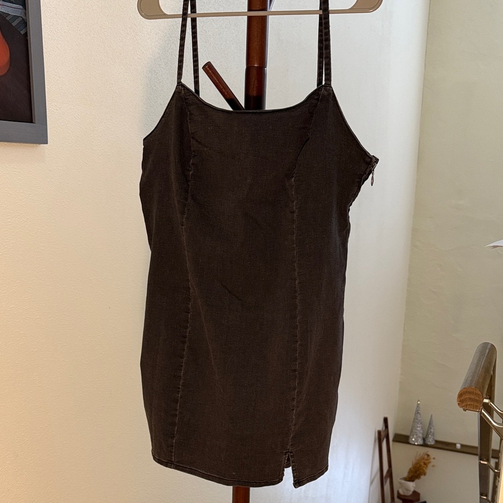 Gray Denim Mini Dress